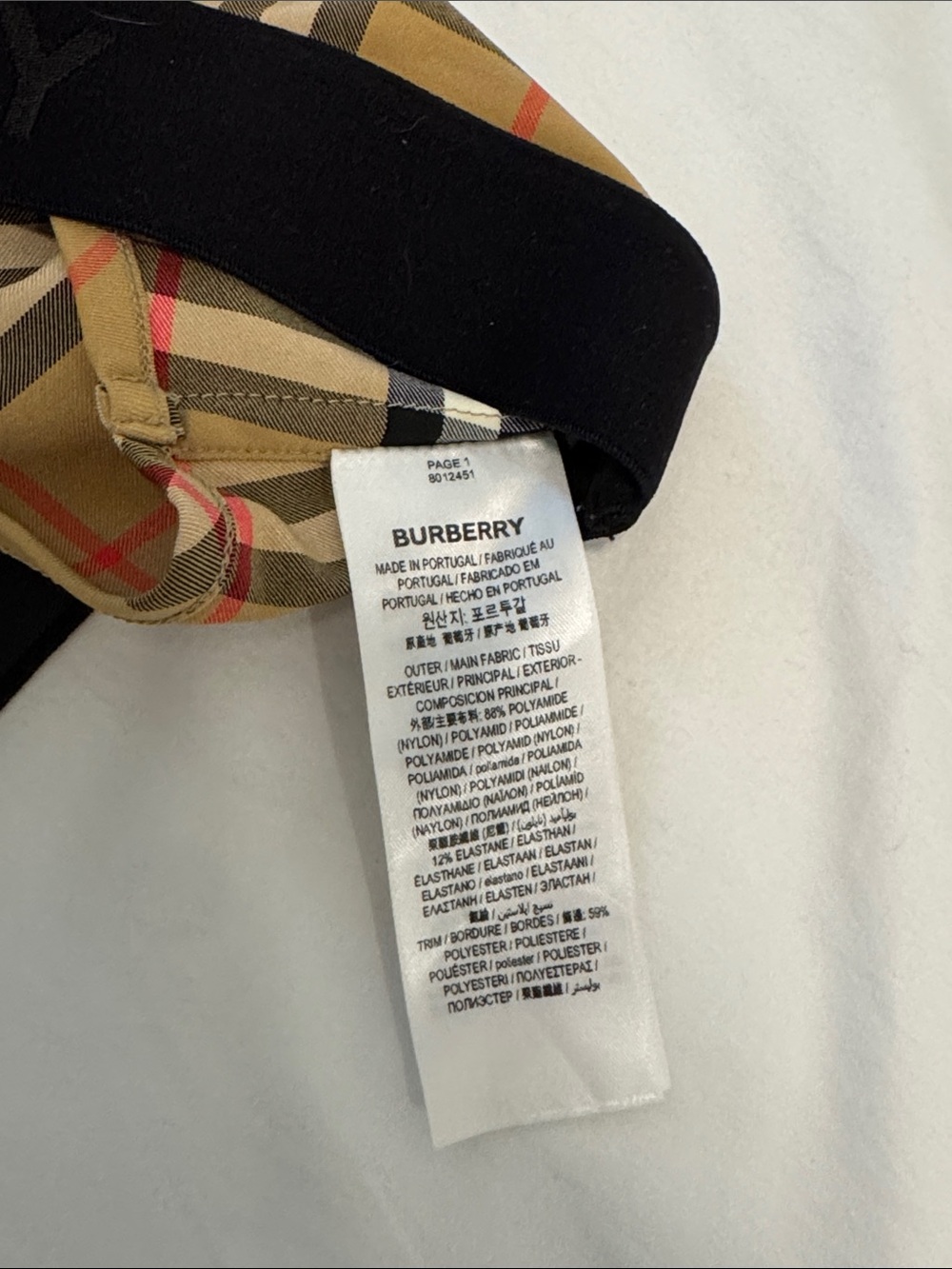 Burberry Beige Black Red Nova Check Stretch Sports Bra - Picture 3 of 4